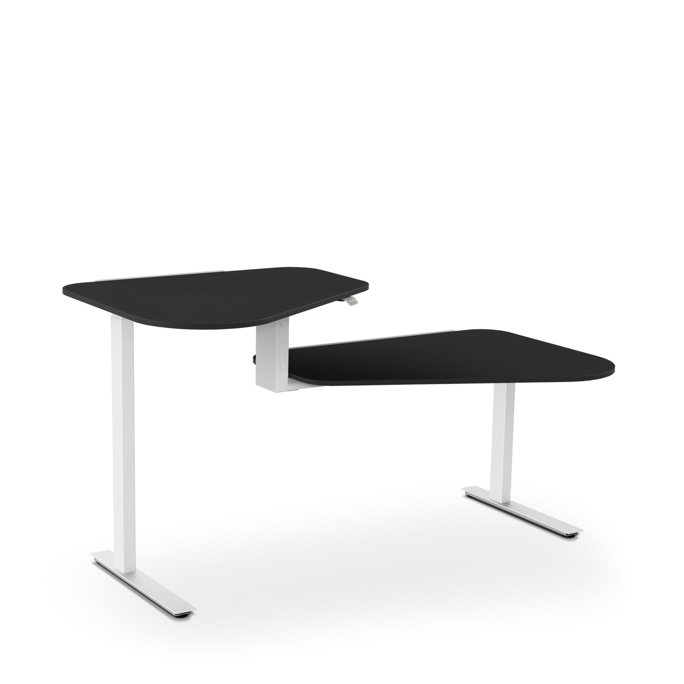 Aeris - Aeris Active Office - Desk - Weiss - Aeris - Schwarz - Rechts: Sitzbereich | Links: Stehtisch - 123HomeOffice