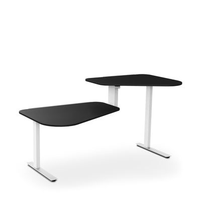 Aeris - Aeris Active Office - Desk - Weiss - Aeris - Schwarz - Rechts: Stehtisch | Links: Sitzbereich - 123HomeOffice