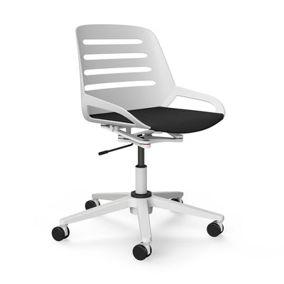 Aeris - Numo Task mit Säule/Gasfeder ohne Rückenpolster - OFFICE CHAIRS - Ohne Rückenpolster - Dunkelgrau - Weiss - 123HomeOffice