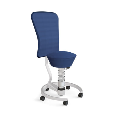 Aeris - Swopper Metallic m. Lehne Rollen Weichboden - Sitzhocker - Mesh - Gewebe - blau - 123HomeOffice