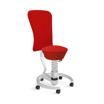 Aeris - Swopper Metallic m. Lehne Rollen Weichboden - Sitzhocker - Wollmischung (Select Gabriel) - rot - 123HomeOffice