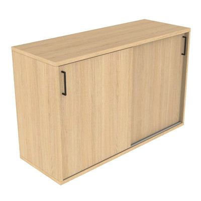 Hali - Hali Mix Schiebetürschrank - Storage - Größe (B x H x L): 120x77.5x44cm - Eterno Oak / Eterno Oak - 123HomeOffice