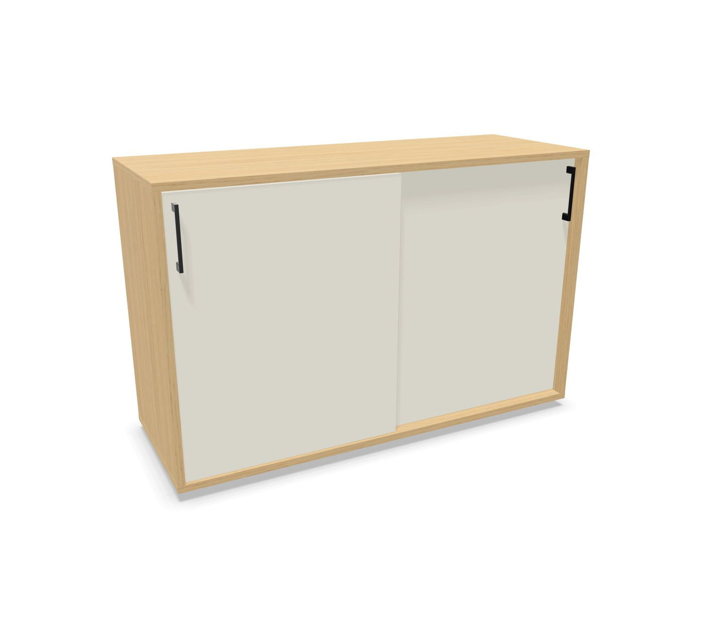 Hali - Hali Mix Schiebetürschrank - Storage - Größe (B x H x L): 120x77.5x44cm - Weiss / Eterno Oak - 123HomeOffice