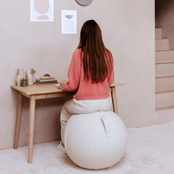 Vluv - Vluv Sitzball - Bol Diva Bouclé - Sitzbälle - 60 - 65cm - White - 123HomeOffice