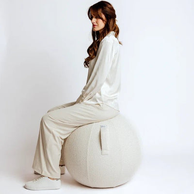 Vluv - Vluv Sitzball - Bol Diva Bouclé - Sitzbälle - 60 - 65cm - White - 123HomeOffice