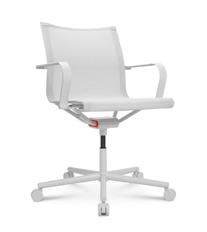 D1 Office Arbeitsstuhl Weiss m. Rollen